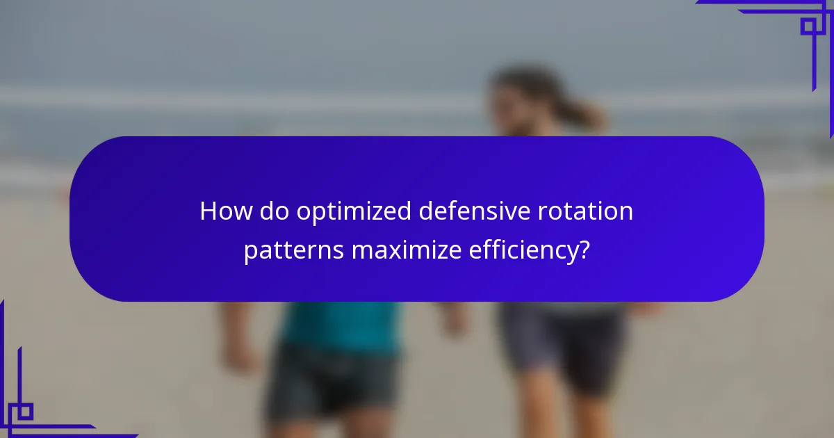 How do optimized defensive rotation patterns maximize efficiency?