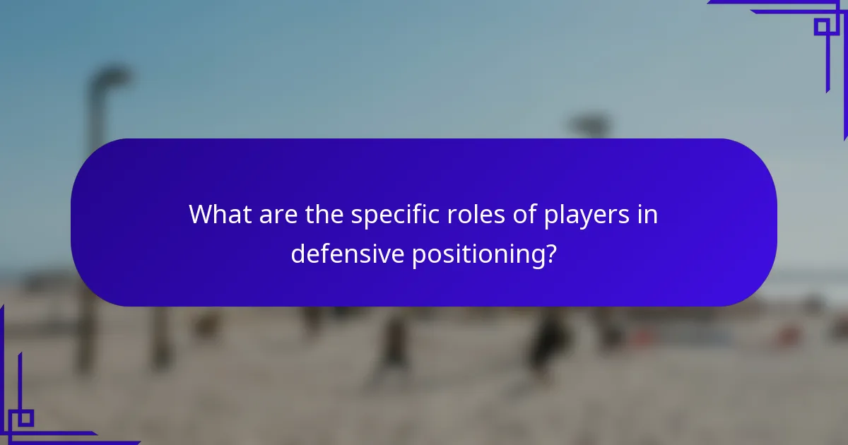 What are the specific roles of players in defensive positioning?
