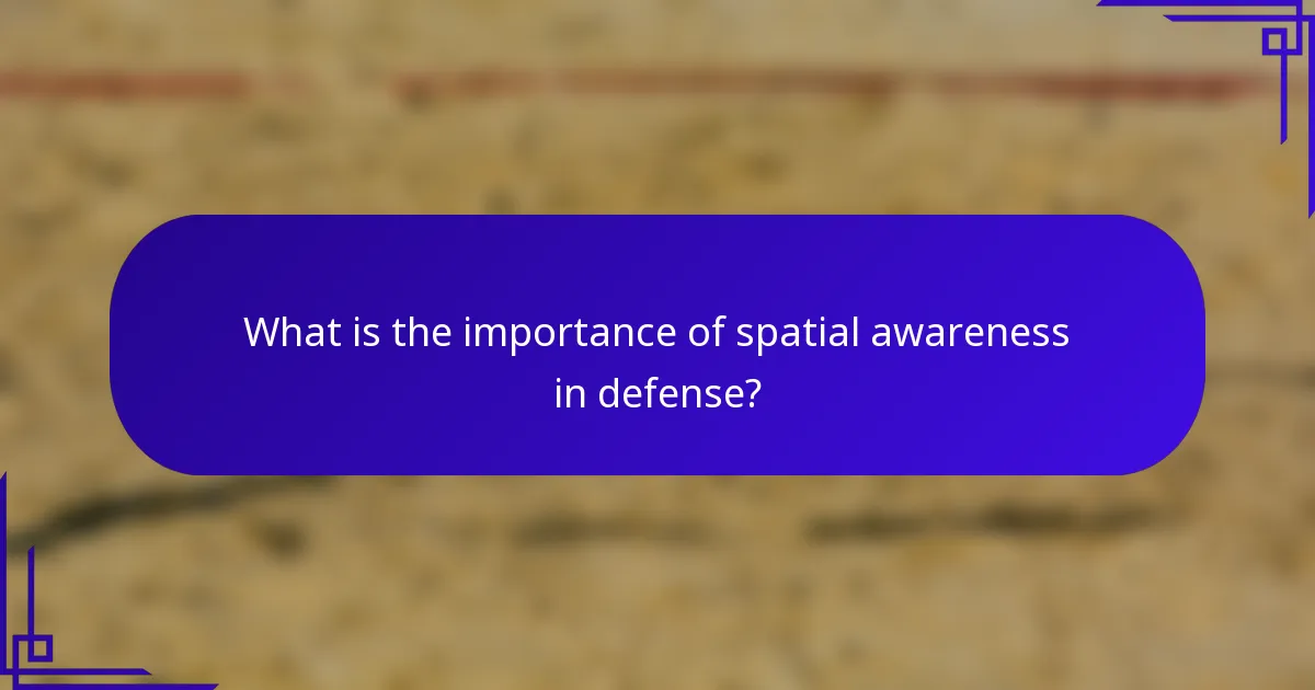 What is the importance of spatial awareness in defense?